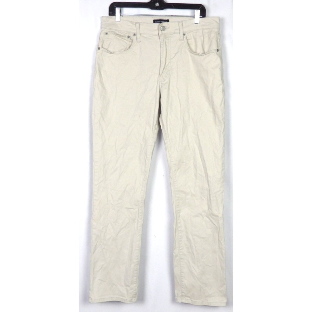 Lucky Brand Light Khaki 5 Pocket 223 Straight Leg Stretch Pants Men's 33 X 32